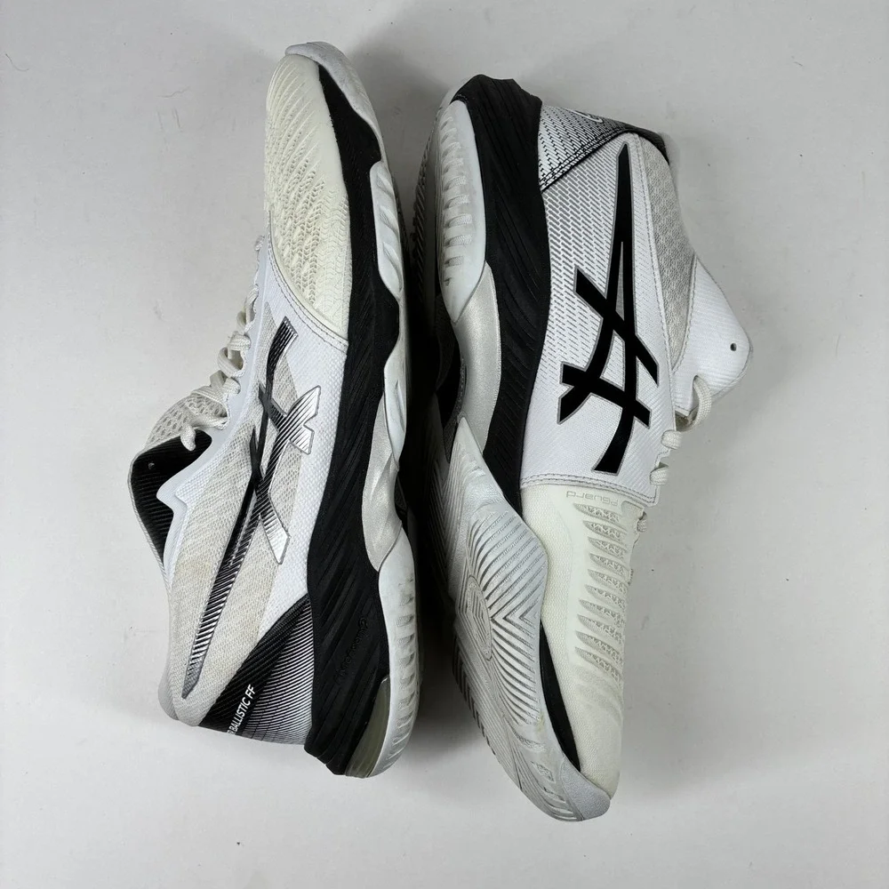 ASICS Netburner Ballistic FF MT 3 Mens 10.5 White/Black Volleyball Shoe 1051A074